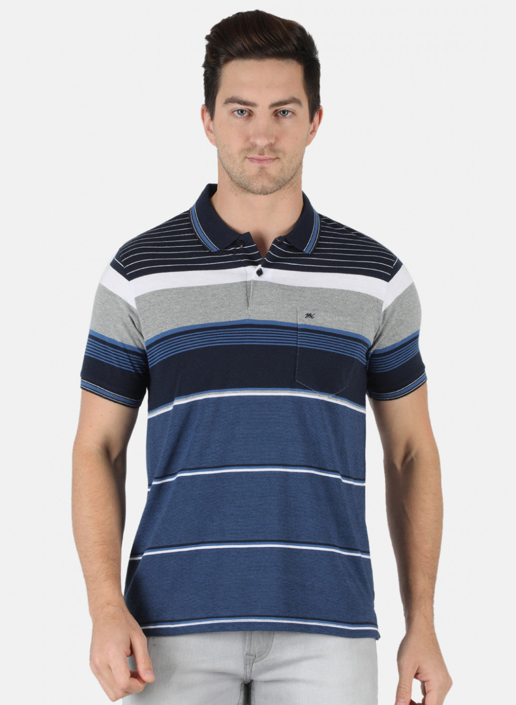 Men Blue Stripe T-Shirt