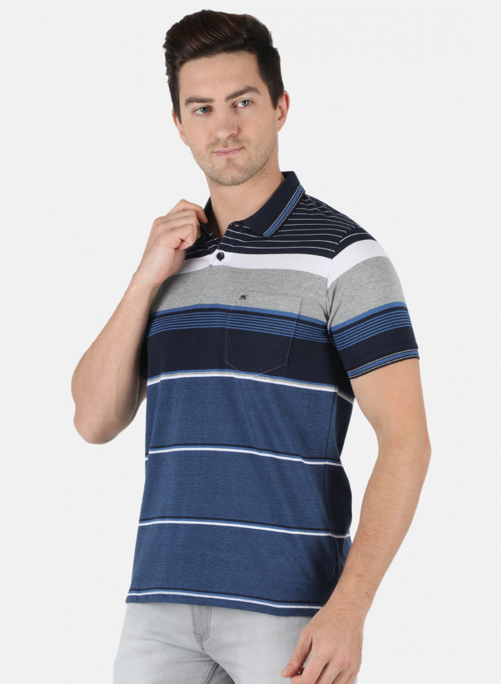 Men Blue Stripe T-Shirt