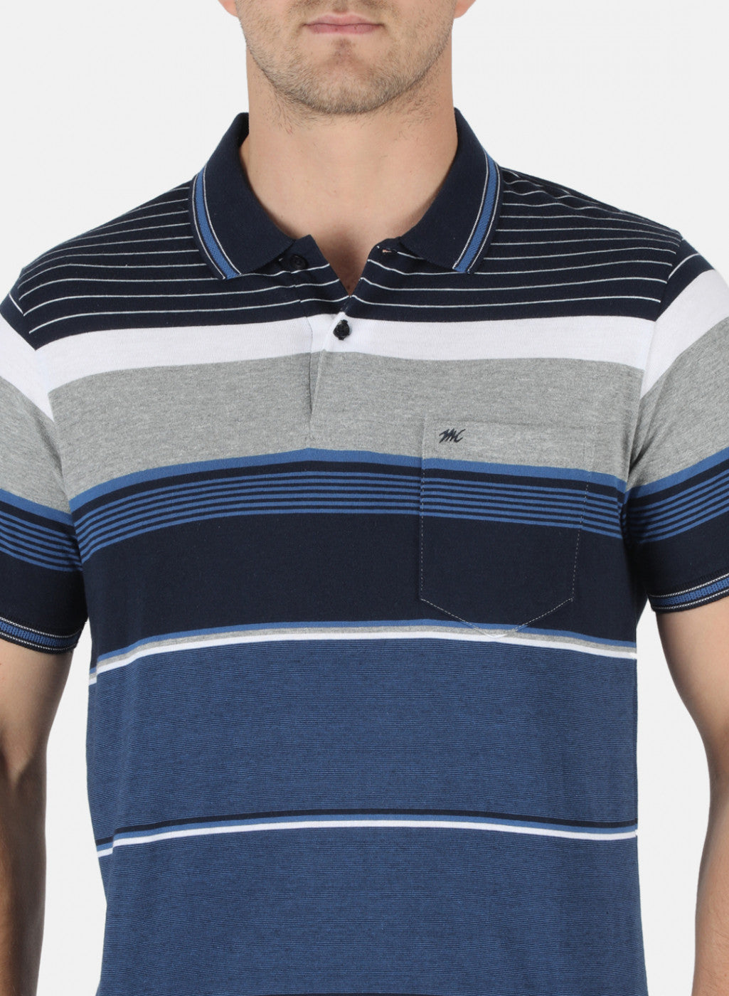 Men Blue Stripe T-Shirt