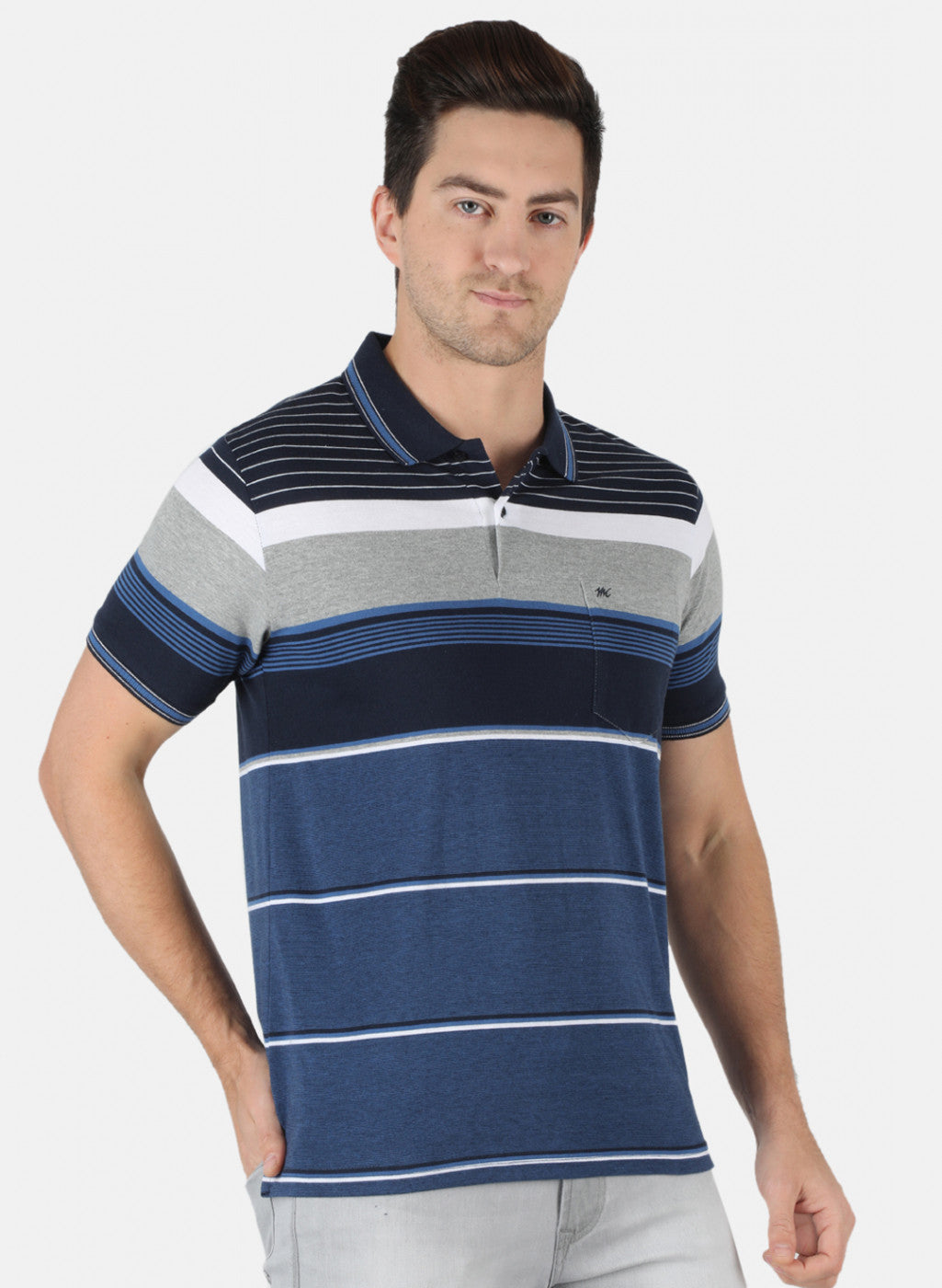 Men Blue Stripe T-Shirt