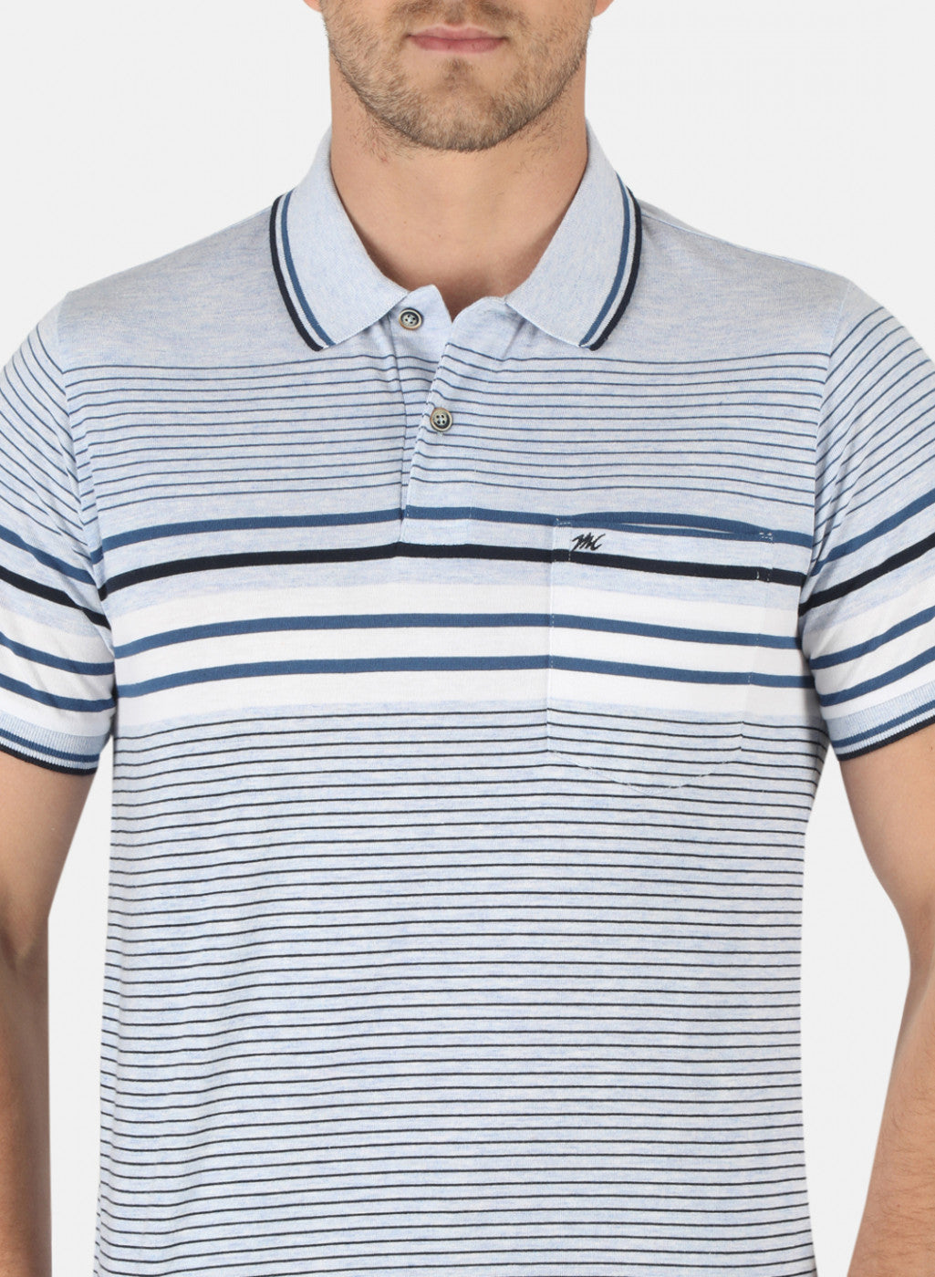 Men Blue Stripe T-Shirt