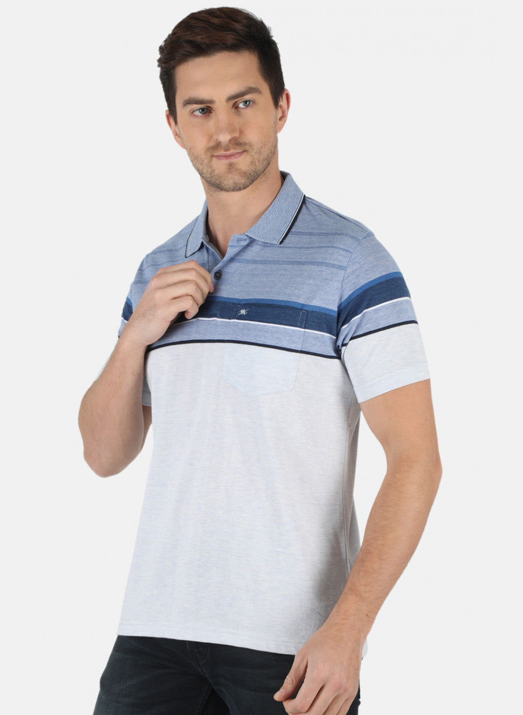 Men Blue Stripe T-Shirt