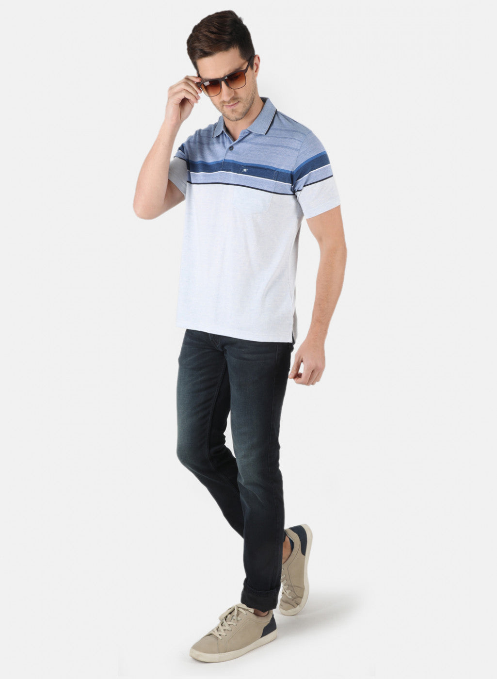 Men Blue Stripe T-Shirt