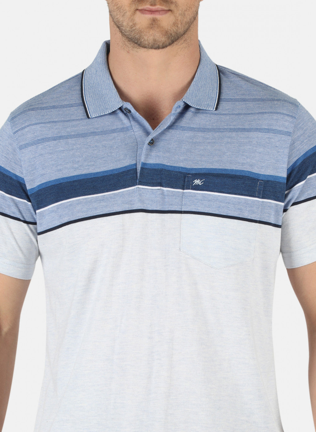 Men Blue Stripe T-Shirt