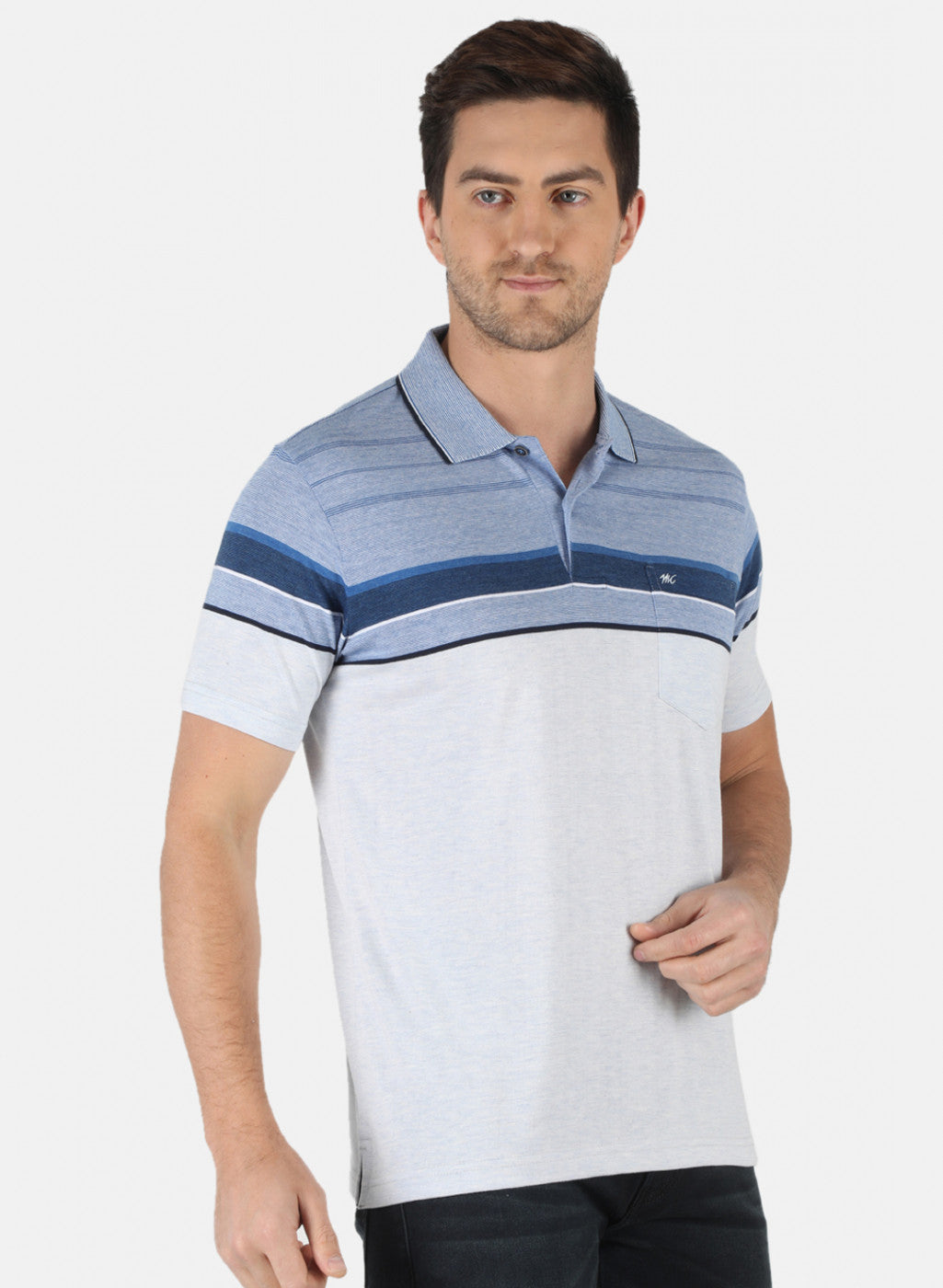 Men Blue Stripe T-Shirt