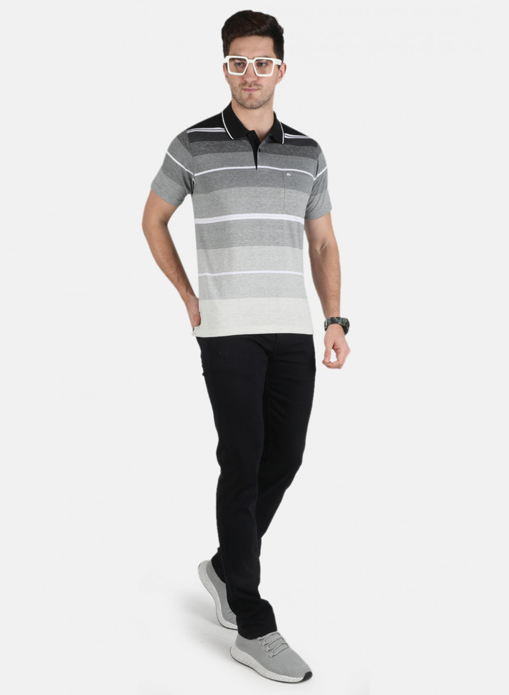 Men Black Stripe T-Shirt