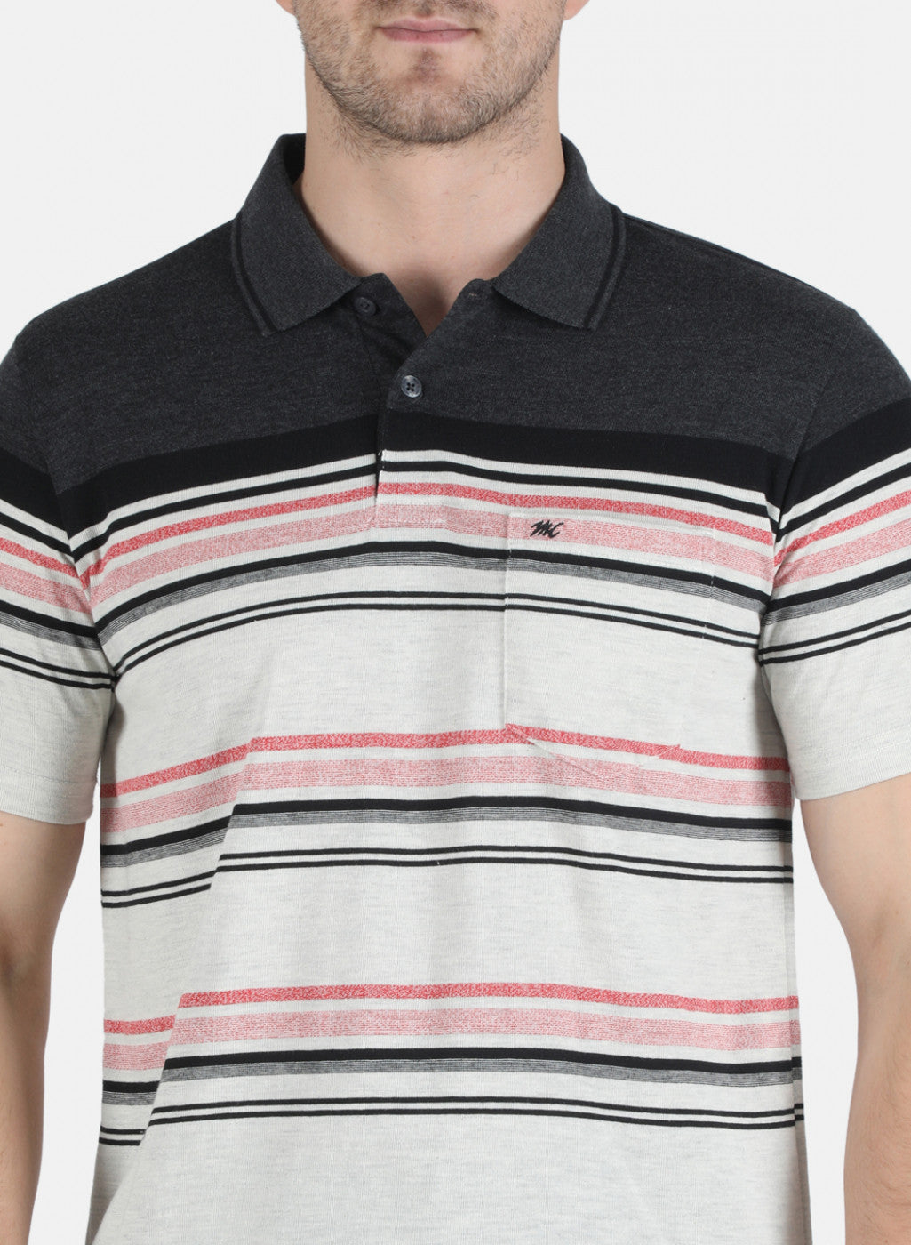 Men Grey Stripe T-Shirt