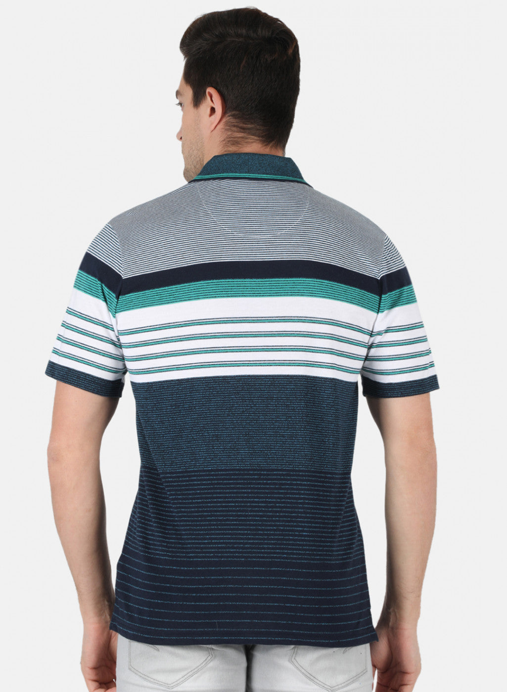 Men NAvy Blue Stripe T-Shirt