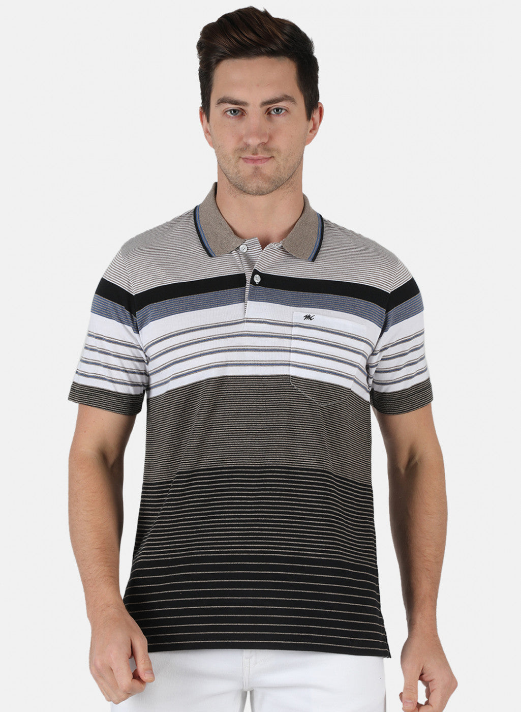 Men Brown Stripe T-Shirt