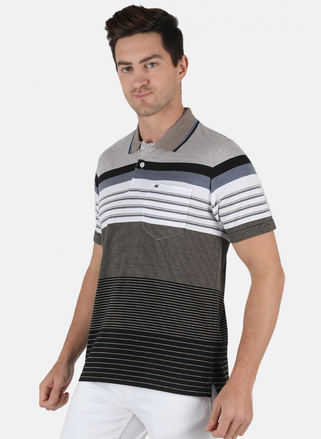 Men Brown Stripe T-Shirt