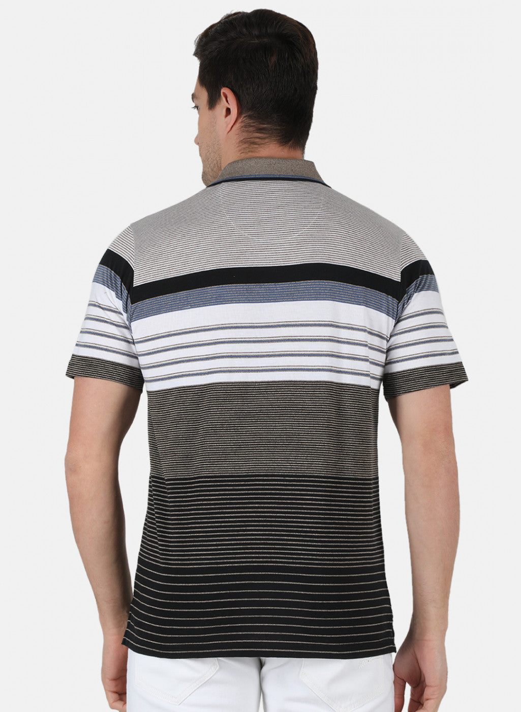 Men Brown Stripe T-Shirt