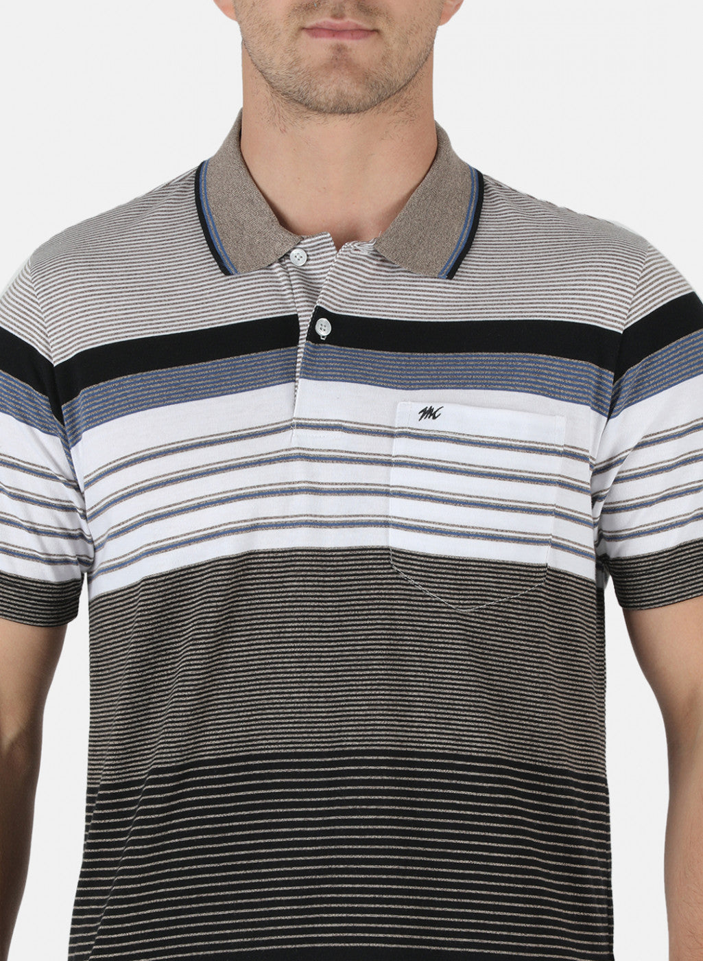 Men Brown Stripe T-Shirt