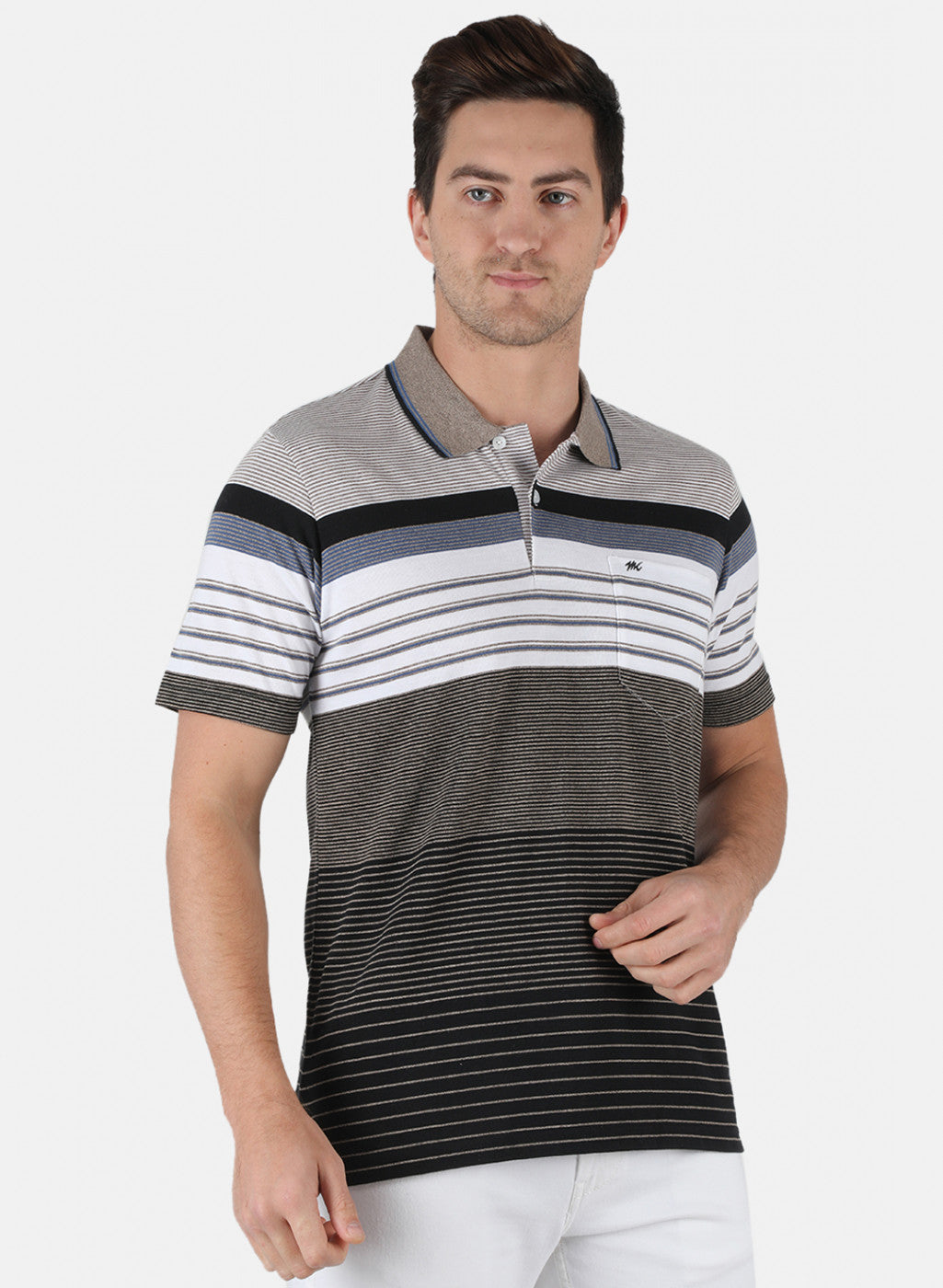 Men Brown Stripe T-Shirt