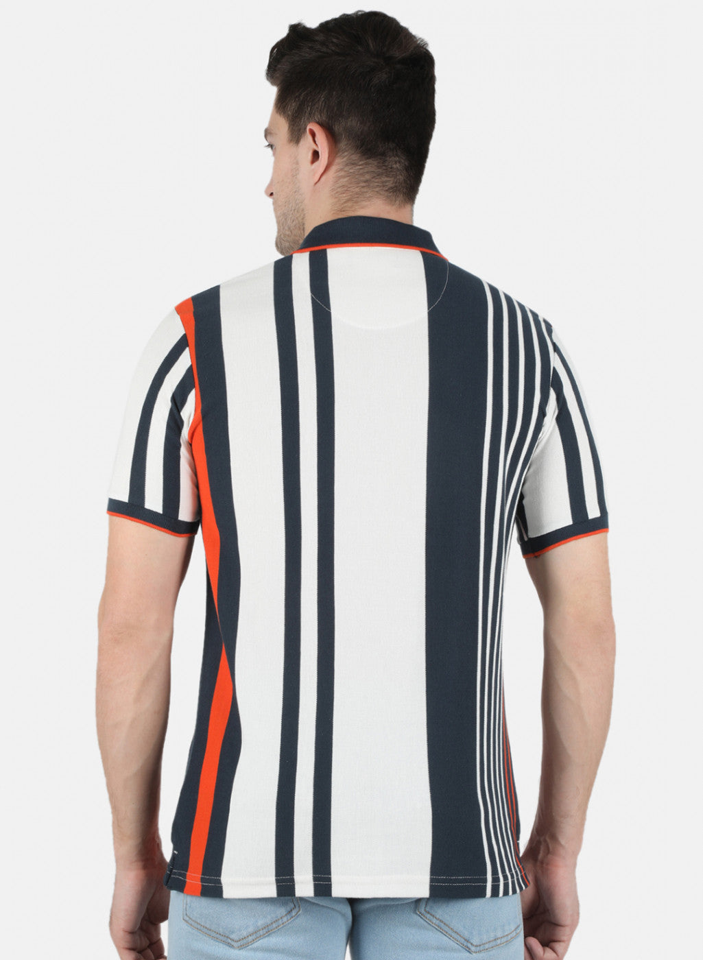 Men NAvy Blue Stripe T-Shirt