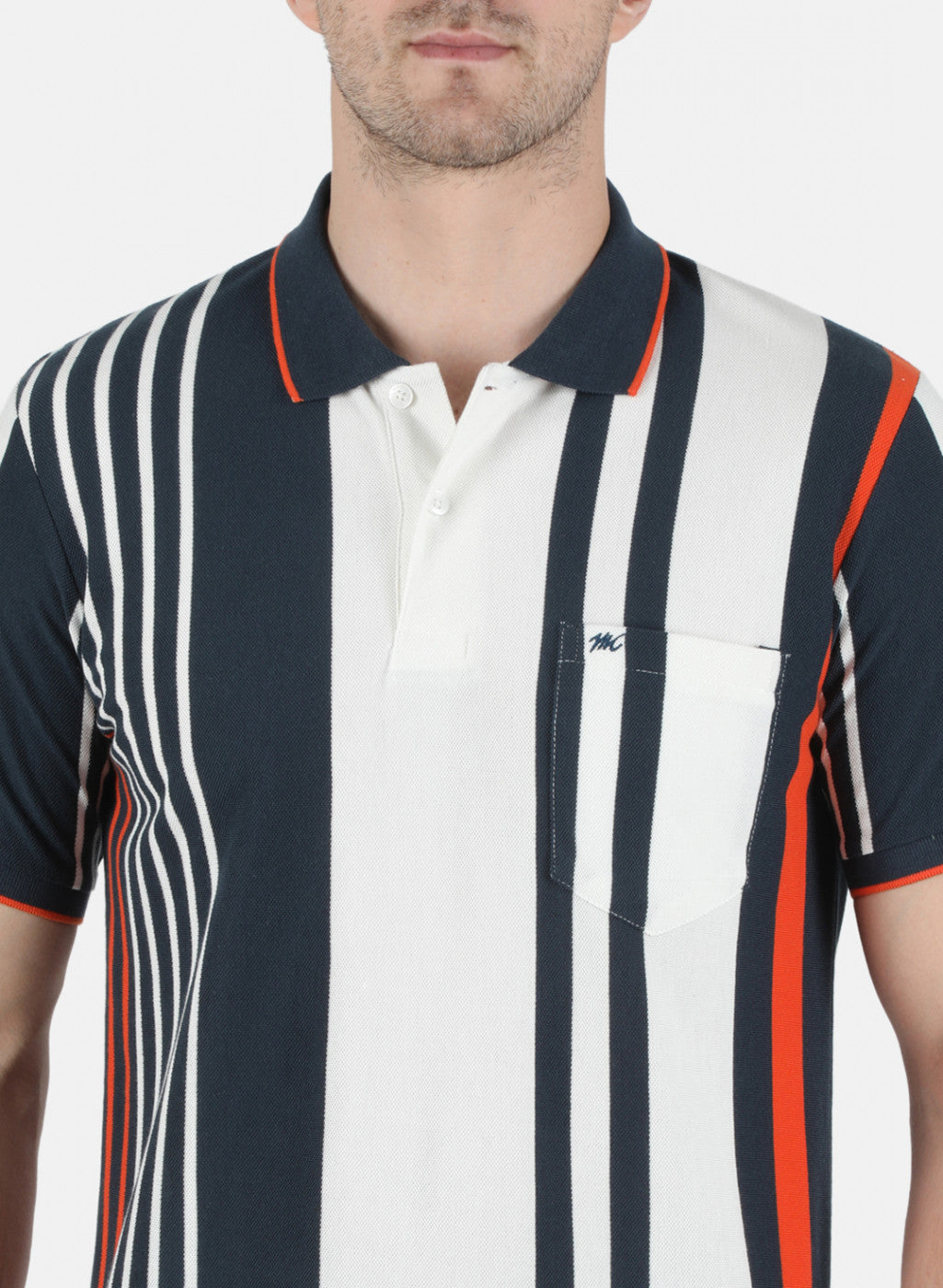 Men NAvy Blue Stripe T-Shirt