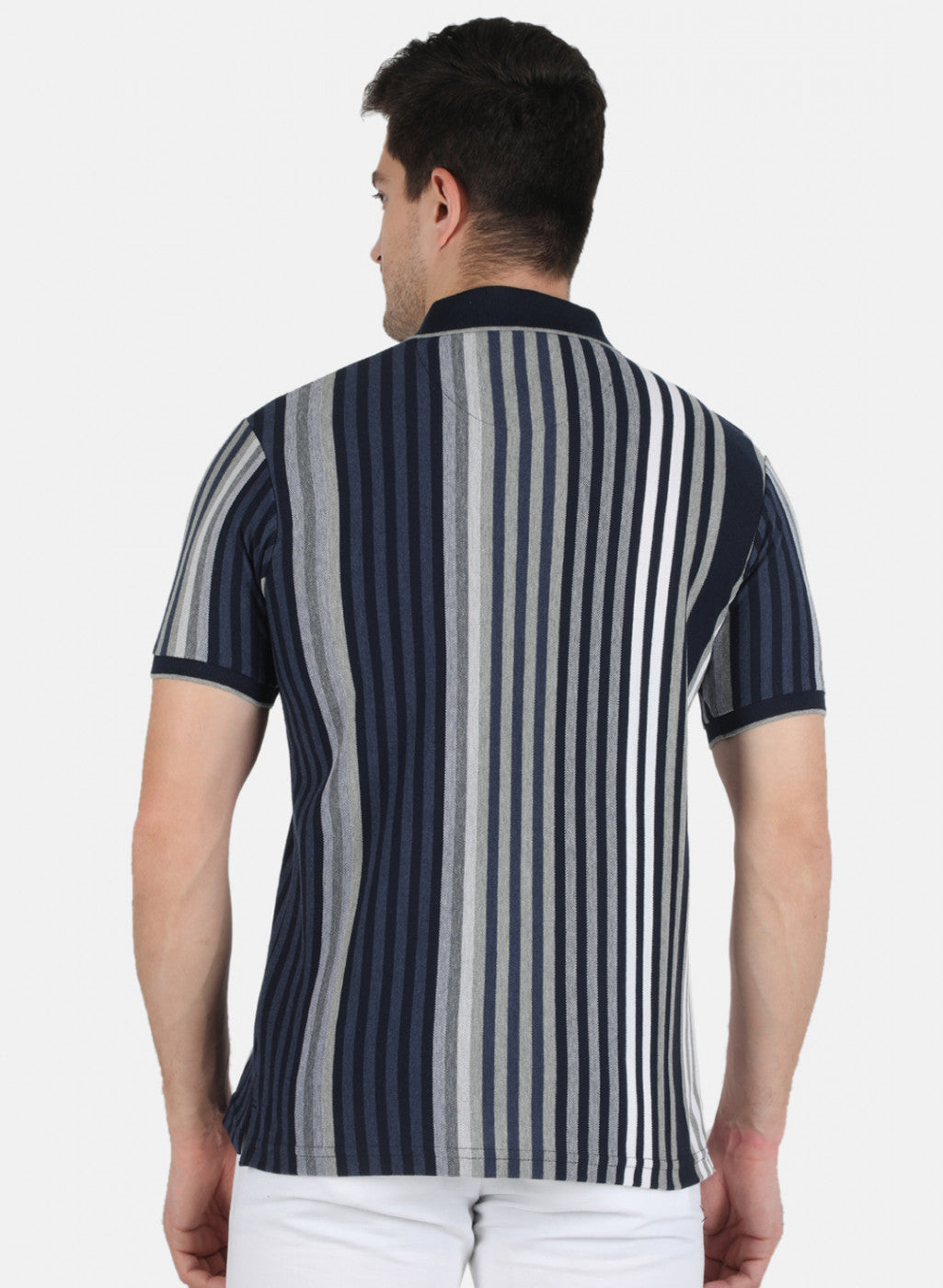 Men Grey Stripe T-Shirt