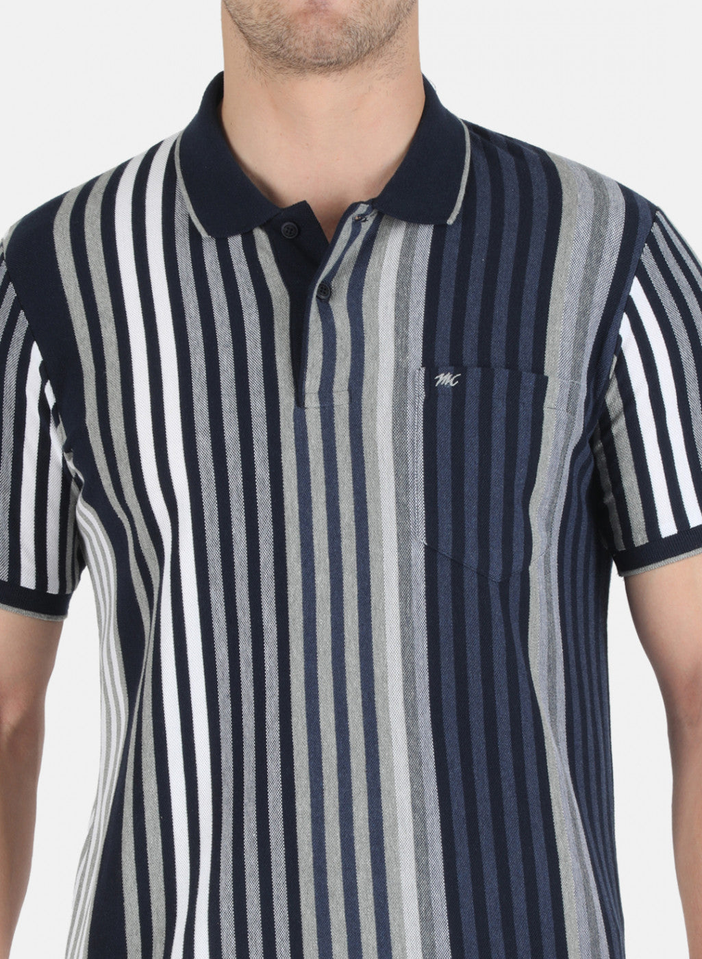 Men Grey Stripe T-Shirt