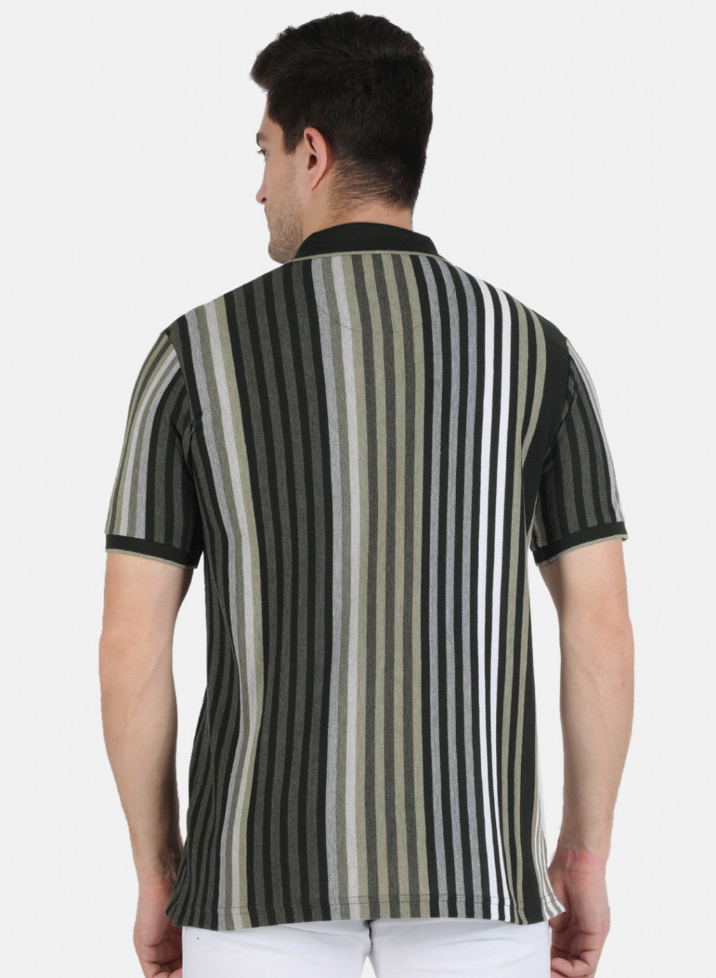 Men Olive Stripe T-Shirt