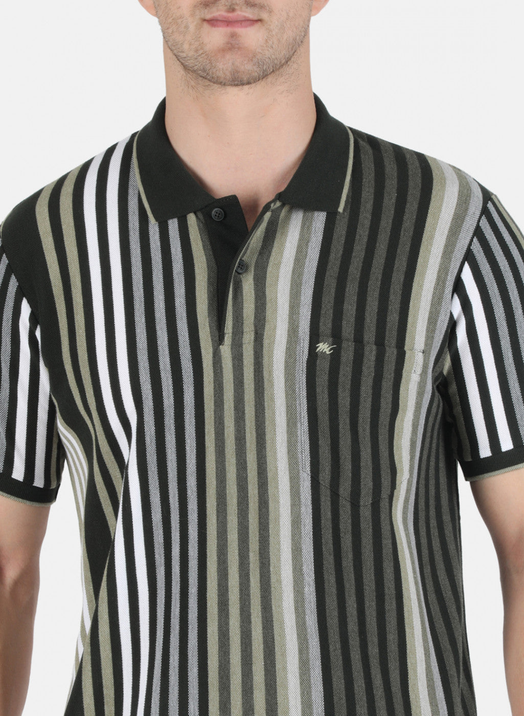 Men Olive Stripe T-Shirt