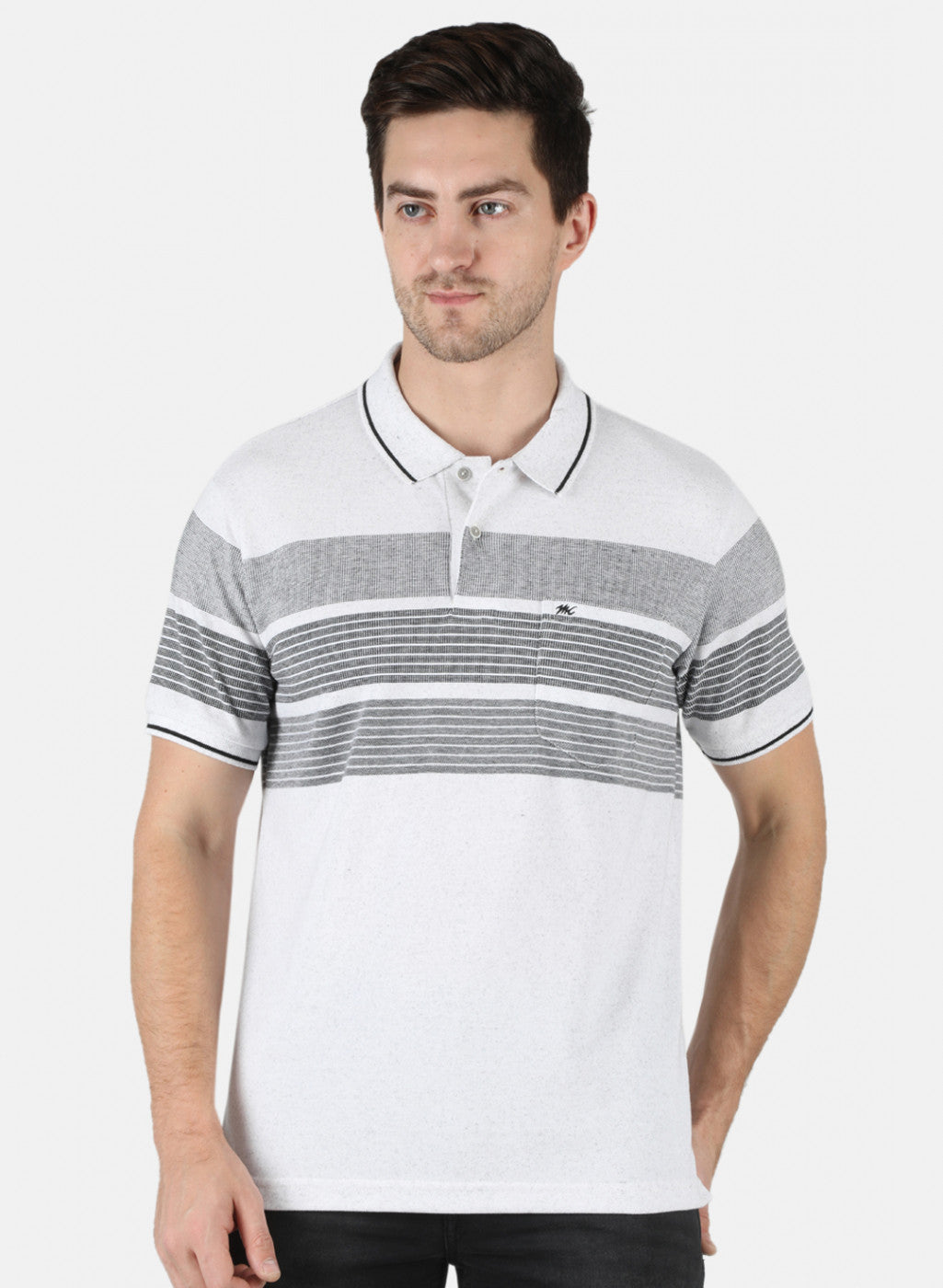 Men Grey Stripe T-Shirt