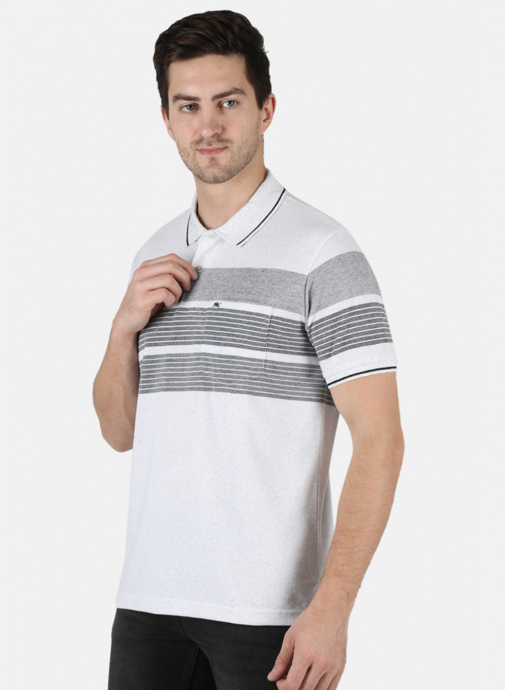 Men Grey Stripe T-Shirt