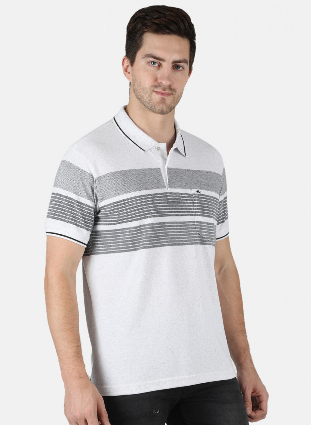 Men Grey Stripe T-Shirt