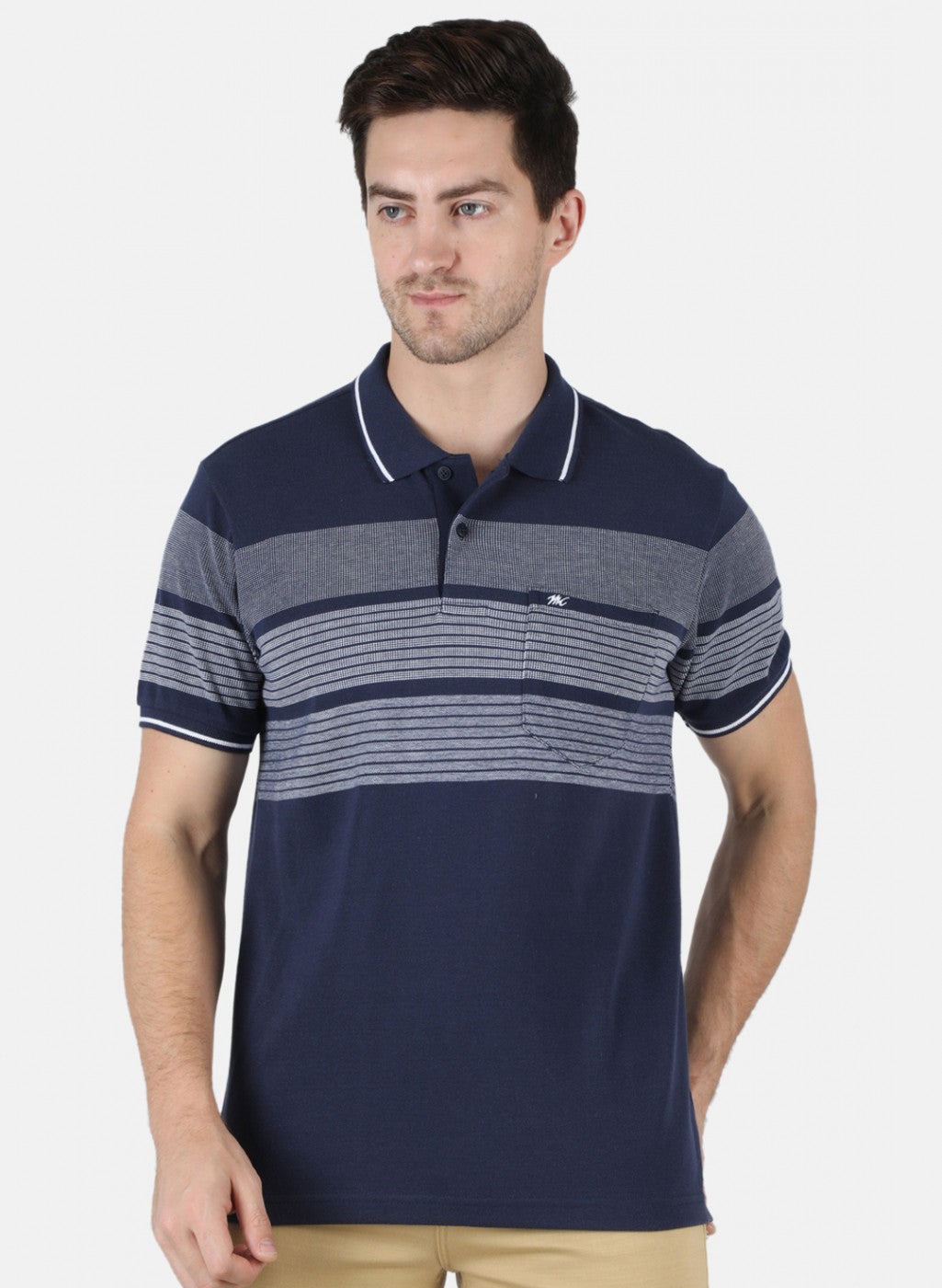 Men Blue Stripe T-Shirt