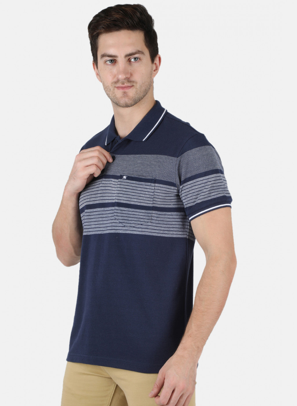 Men Blue Stripe T-Shirt