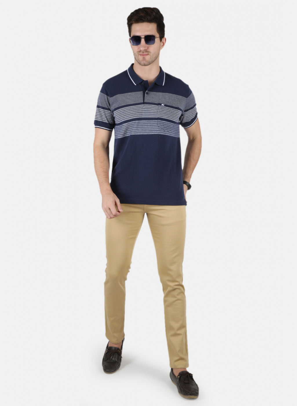 Men Blue Stripe T-Shirt