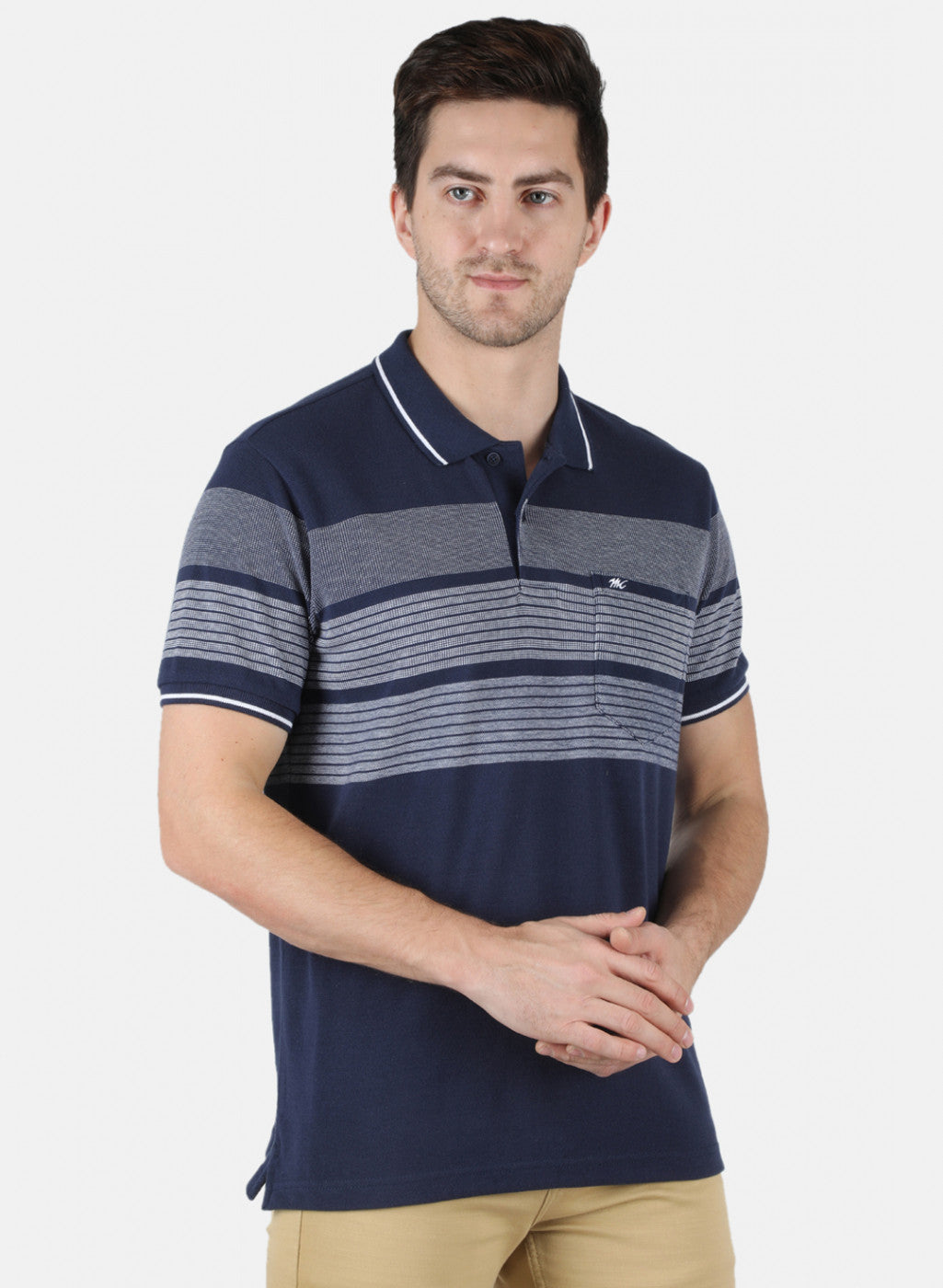 Men Blue Stripe T-Shirt