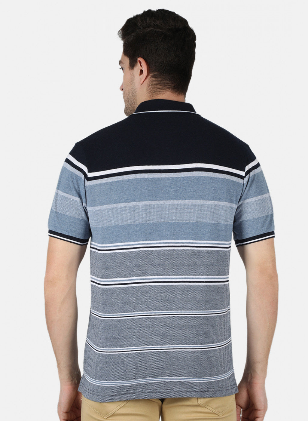 Men NAvy Blue Stripe T-Shirt