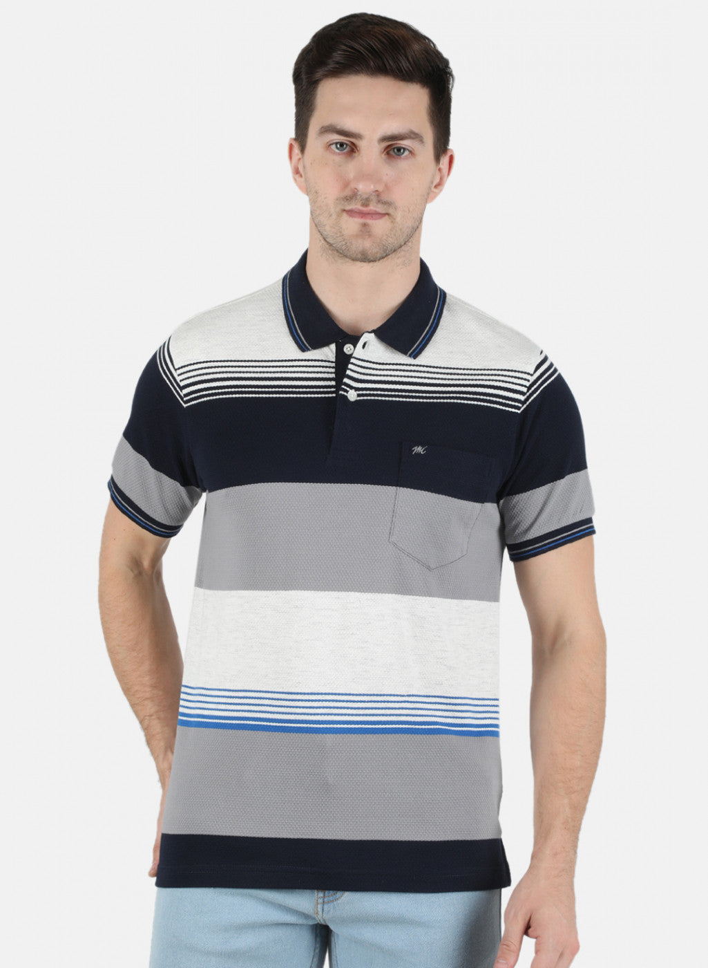 Men Blue Stripe T-Shirt