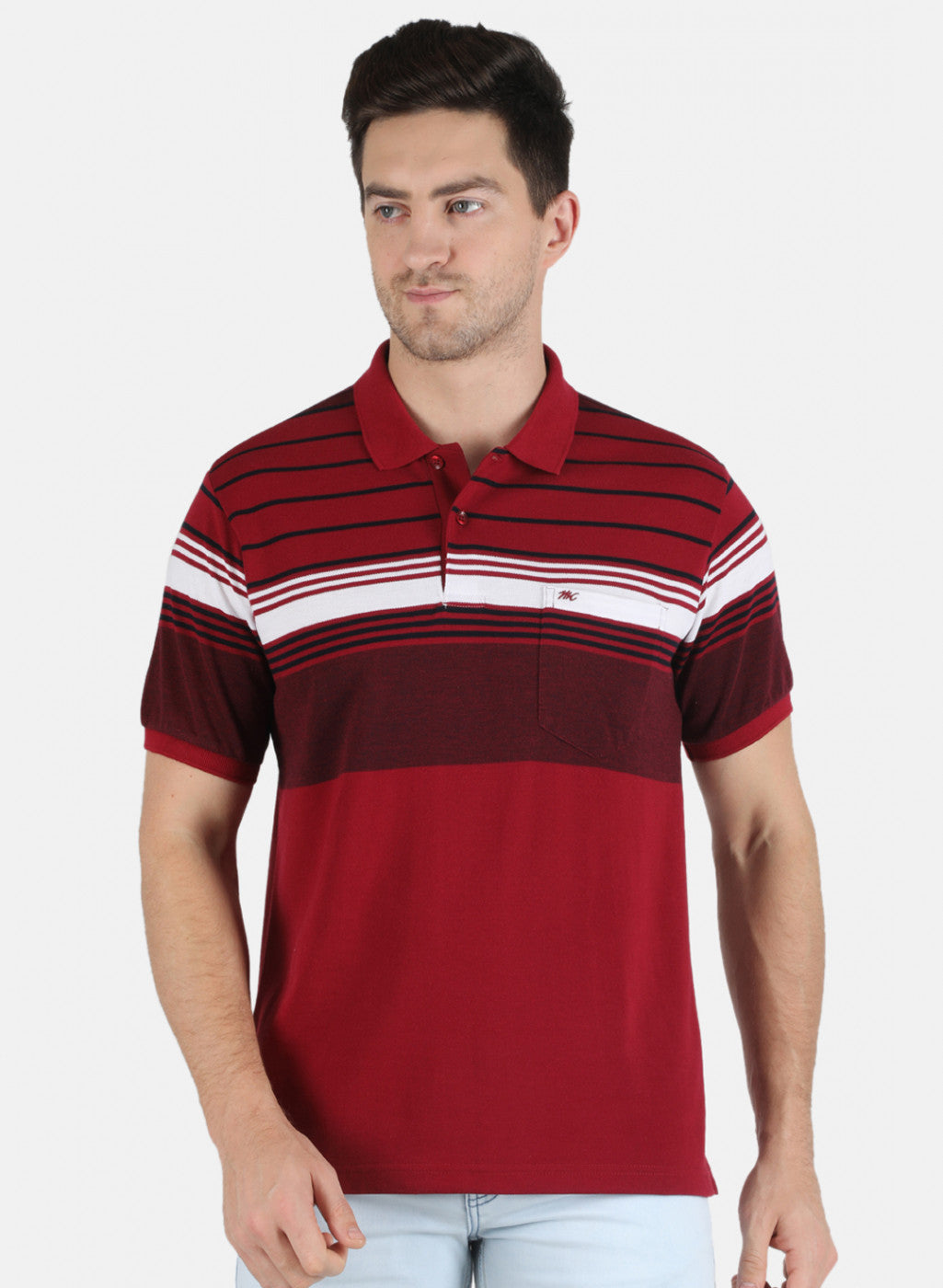 Men Maroon Stripe T-Shirt