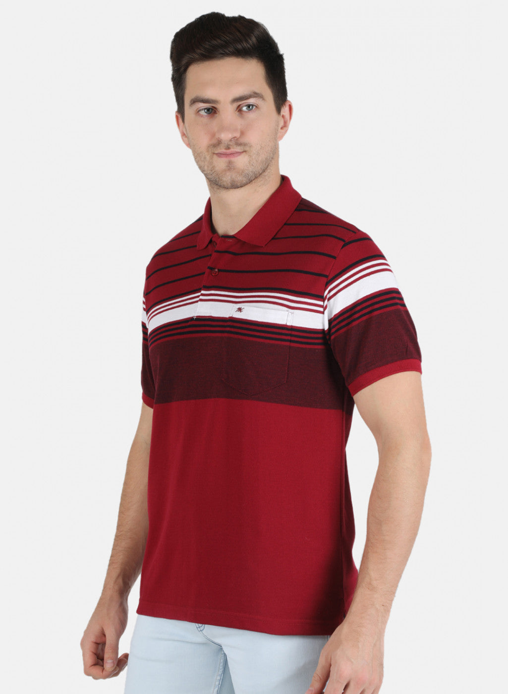 Men Maroon Stripe T-Shirt