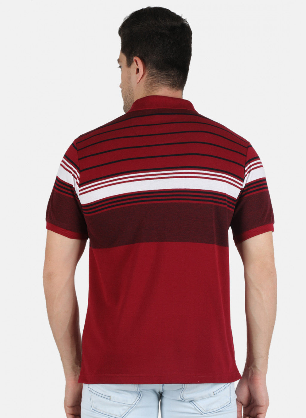 Men Maroon Stripe T-Shirt