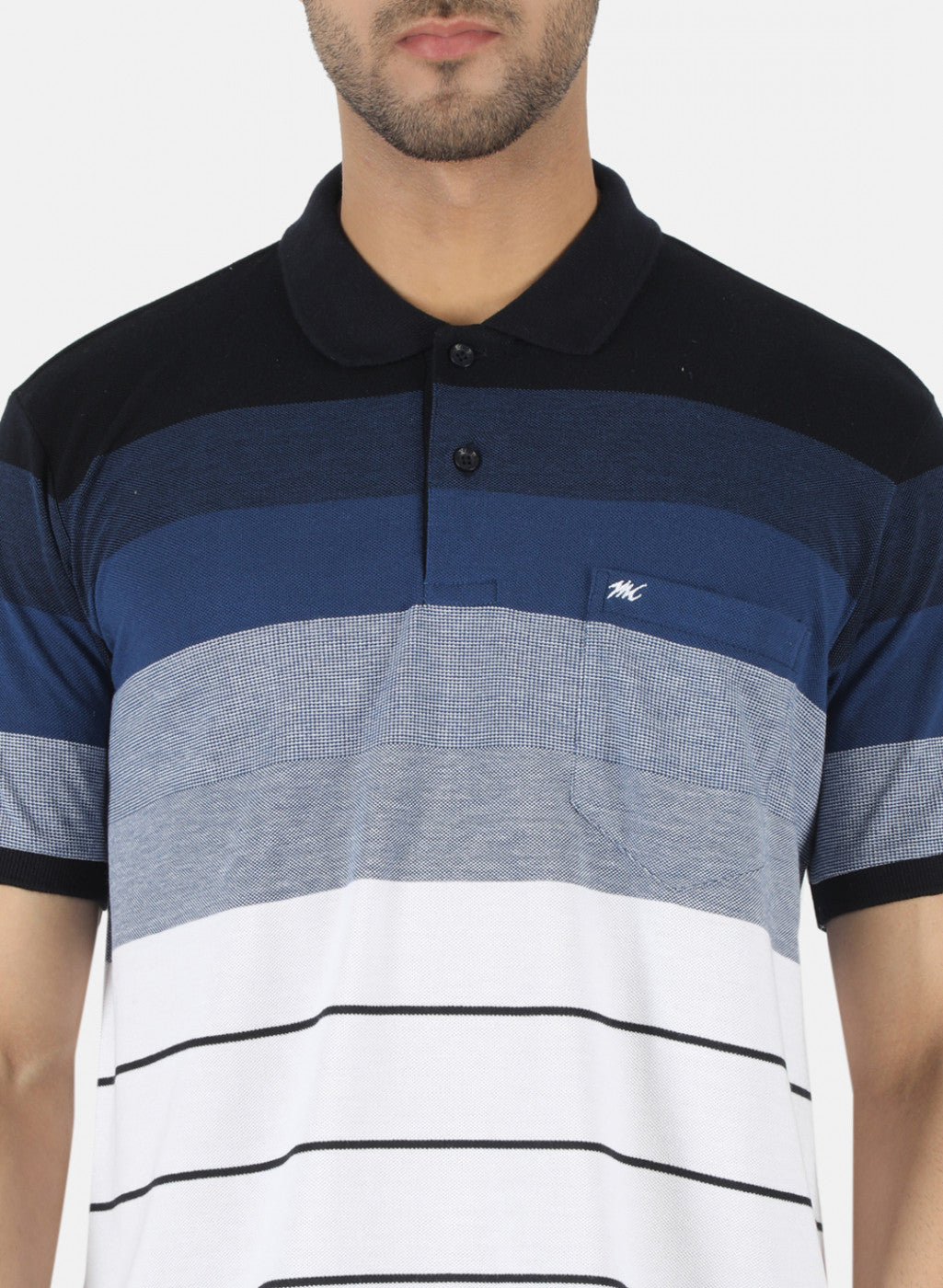 Men NAvy Blue Stripe T-Shirt