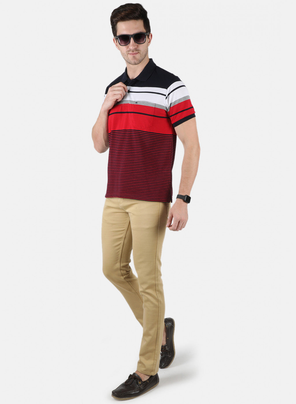 Men Red Stripe T-Shirt