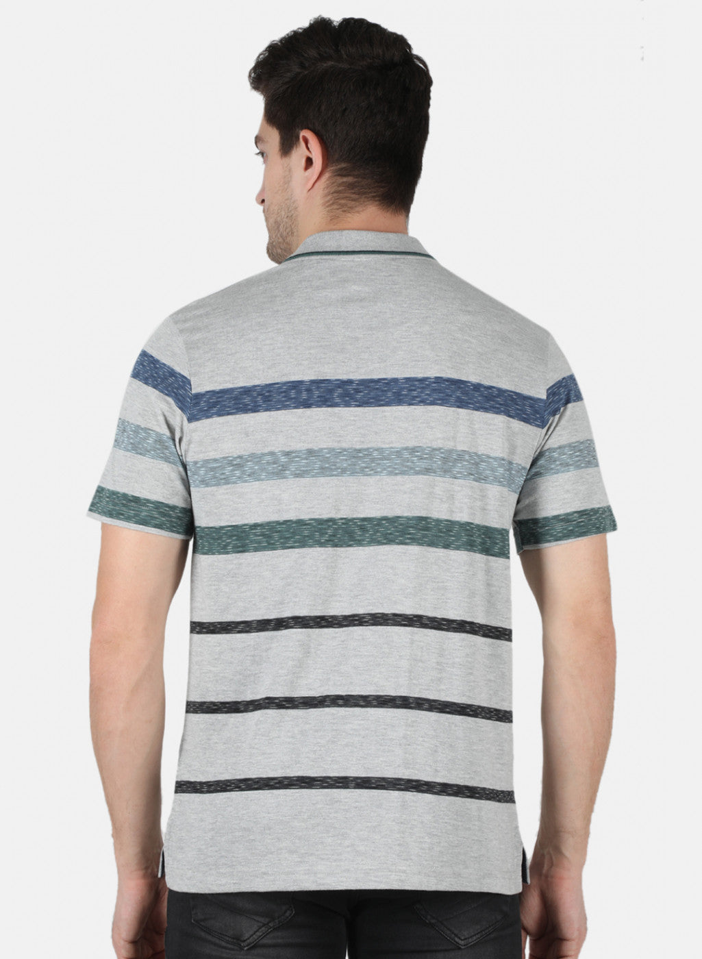 Men Grey Stripe T-Shirt