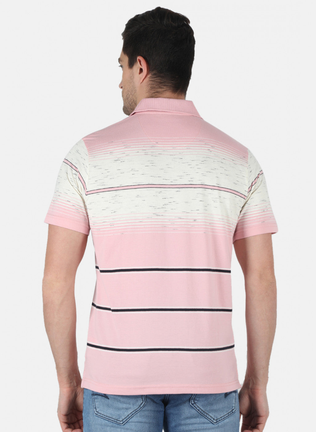 Men Pink Stripe T-Shirt