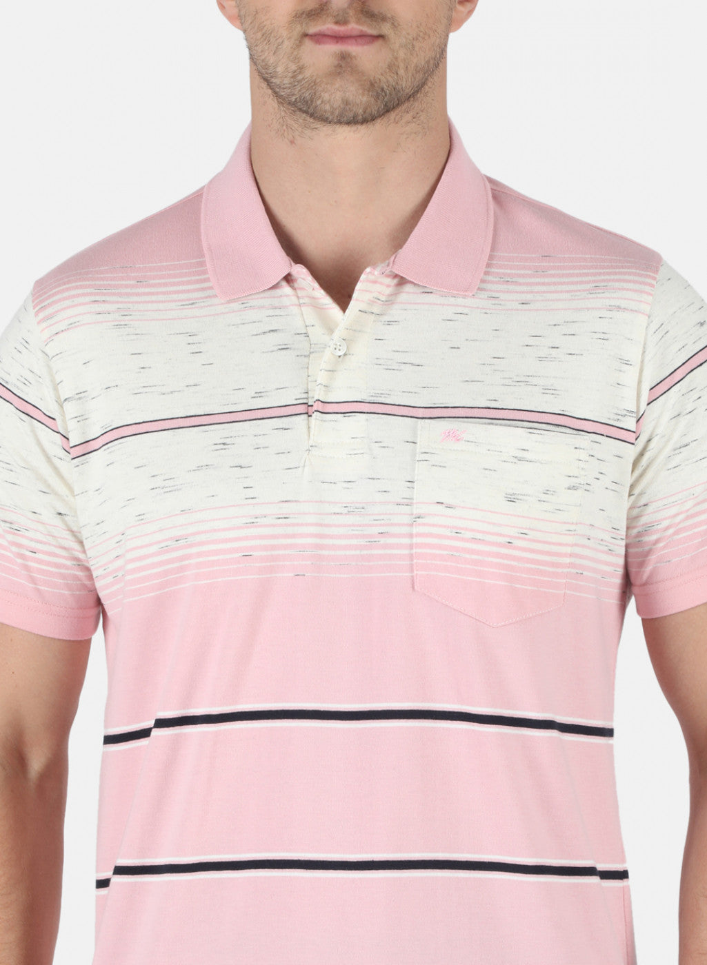 Men Pink Stripe T-Shirt