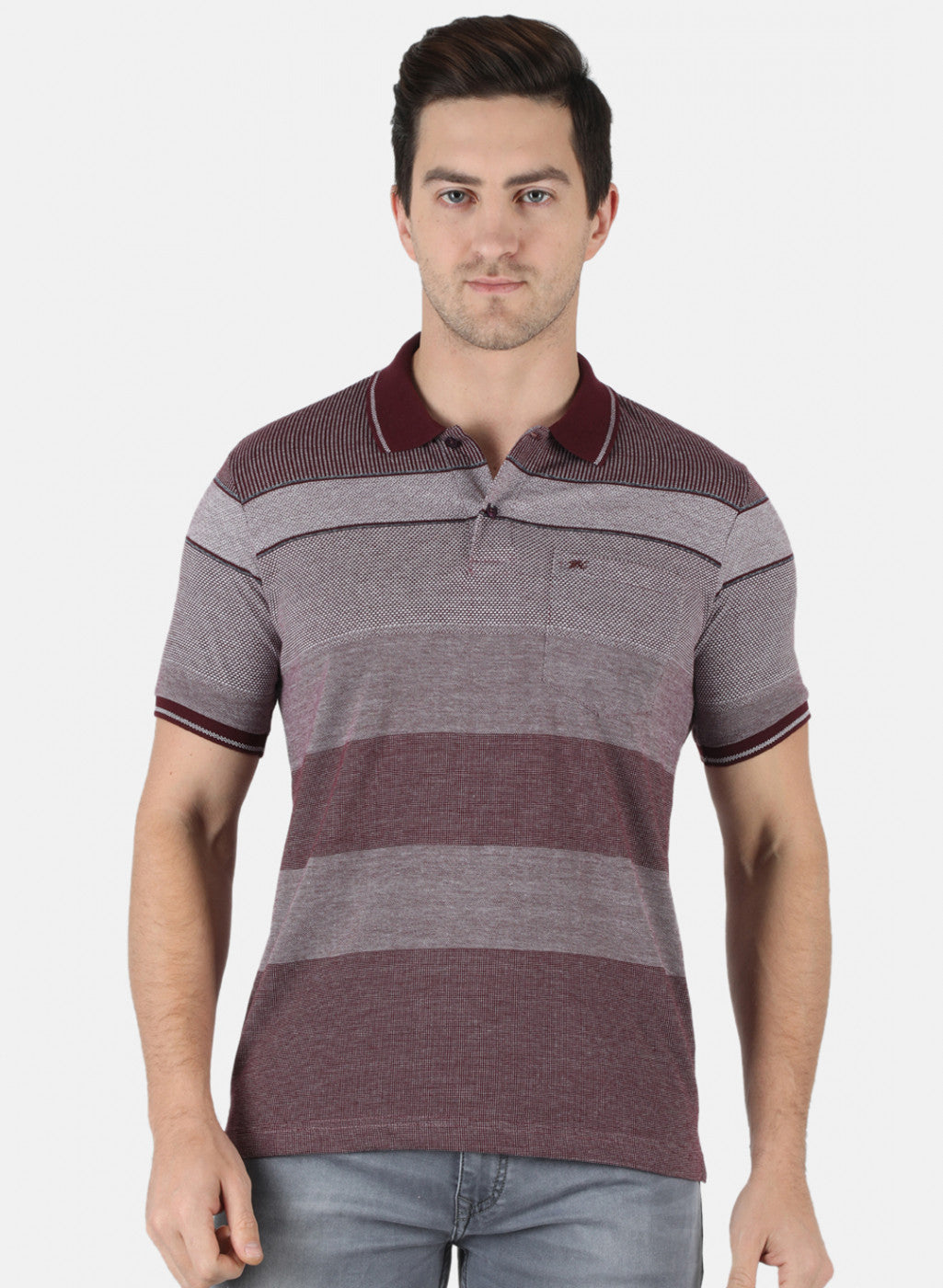 Men Maroon Stripe T-Shirt