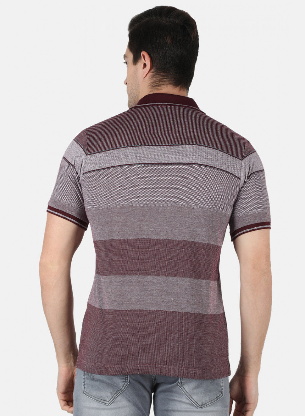 Men Maroon Stripe T-Shirt