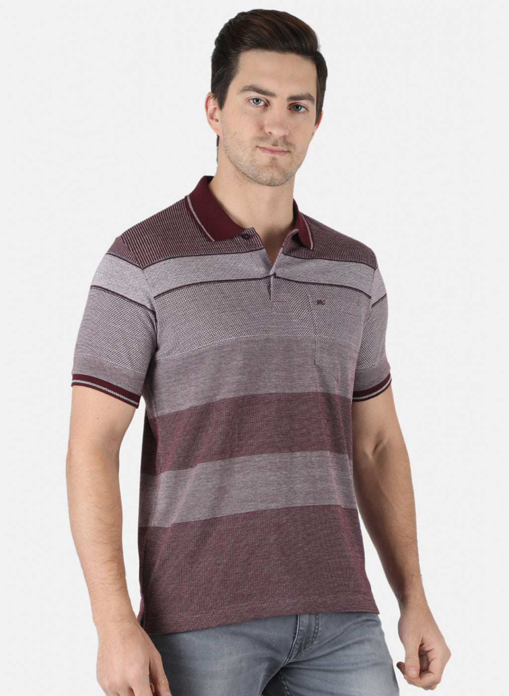 Men Maroon Stripe T-Shirt