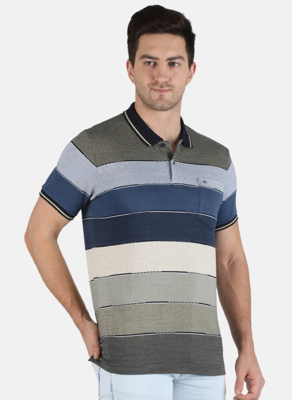 Men Multicolor Stripe T-Shirt