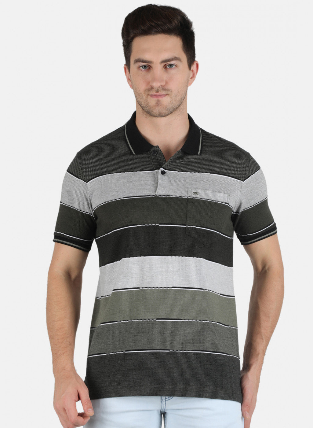 Men Olive Stripe T-Shirt