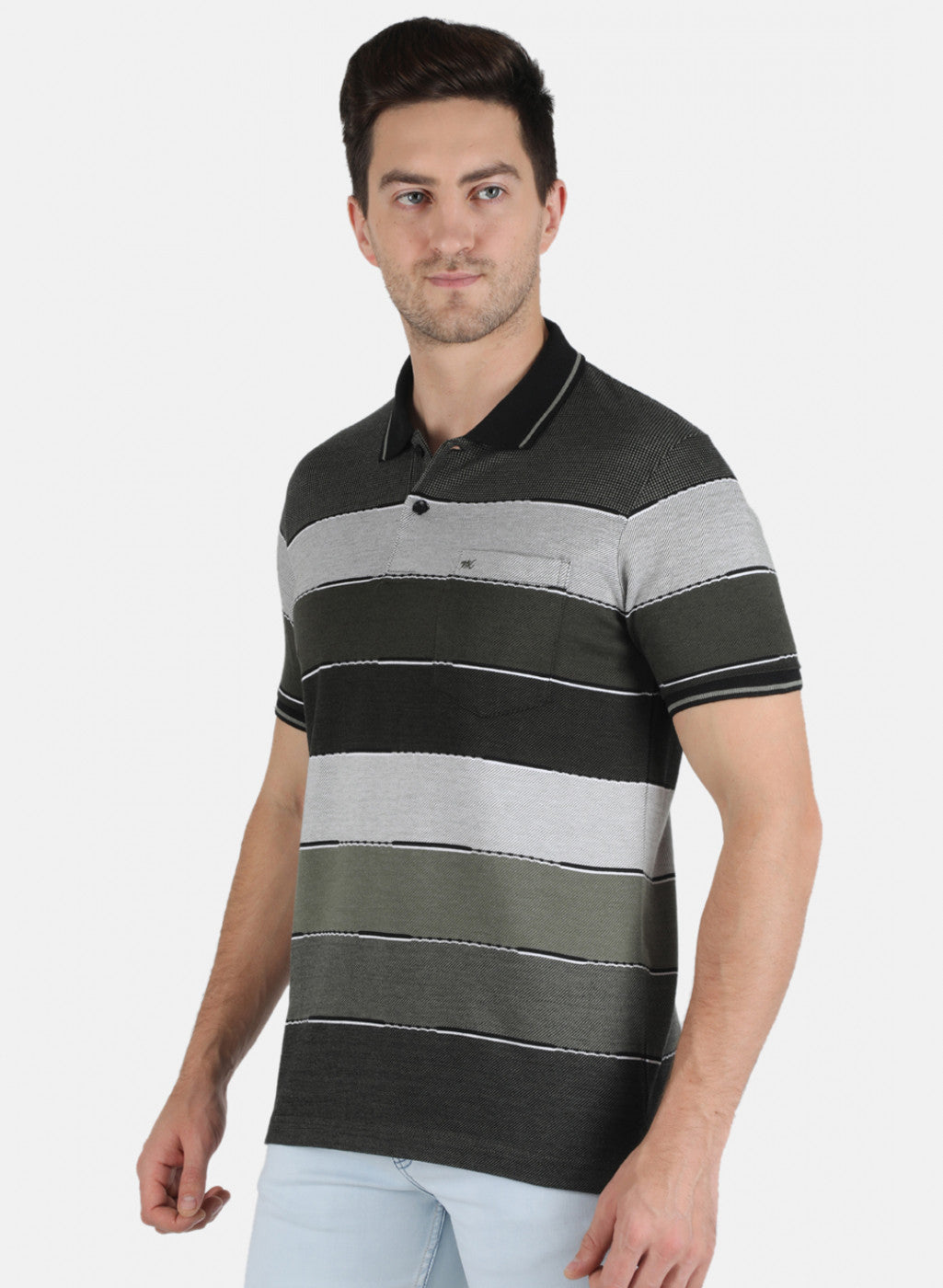 Men Olive Stripe T-Shirt