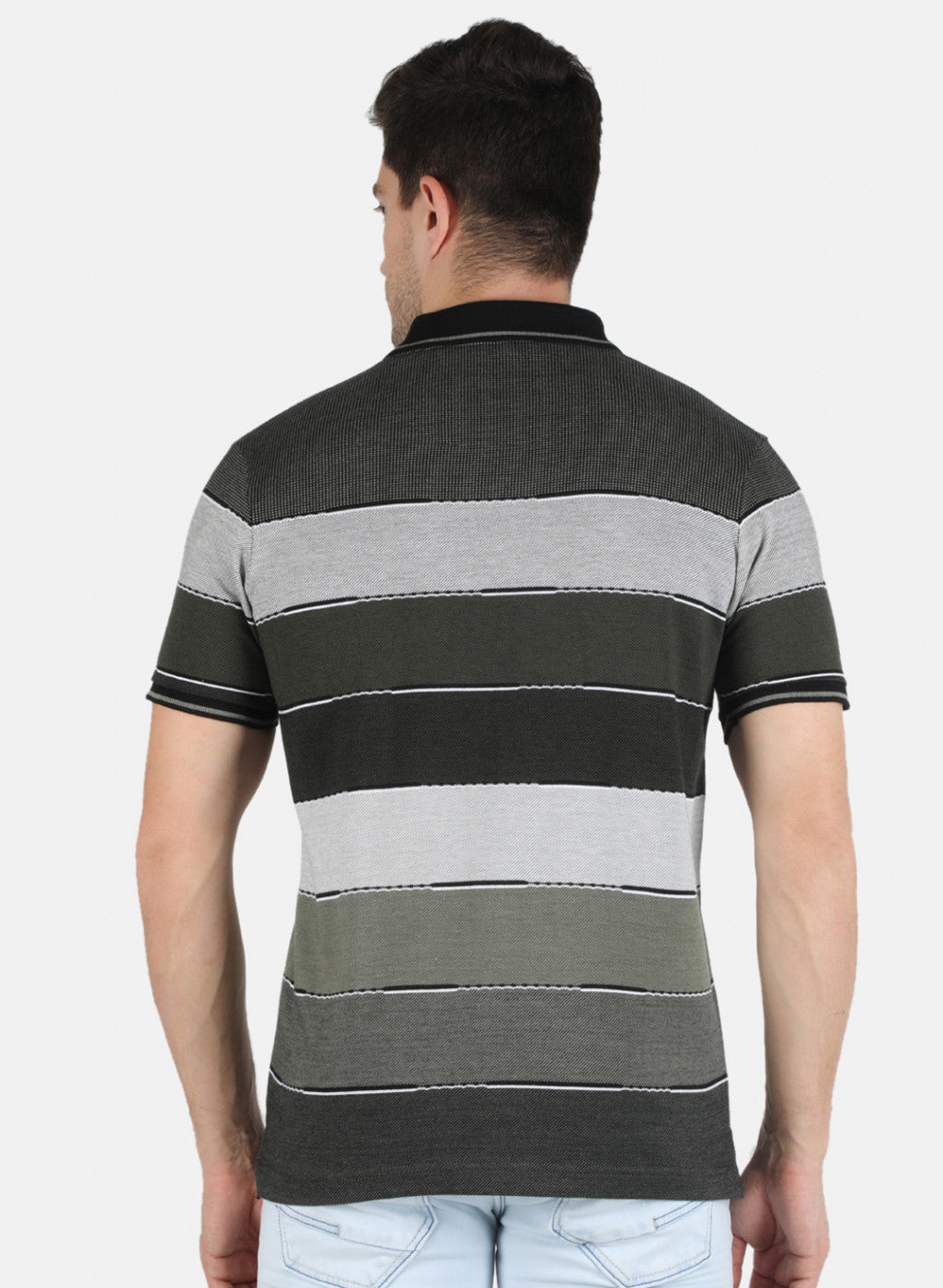 Men Olive Stripe T-Shirt