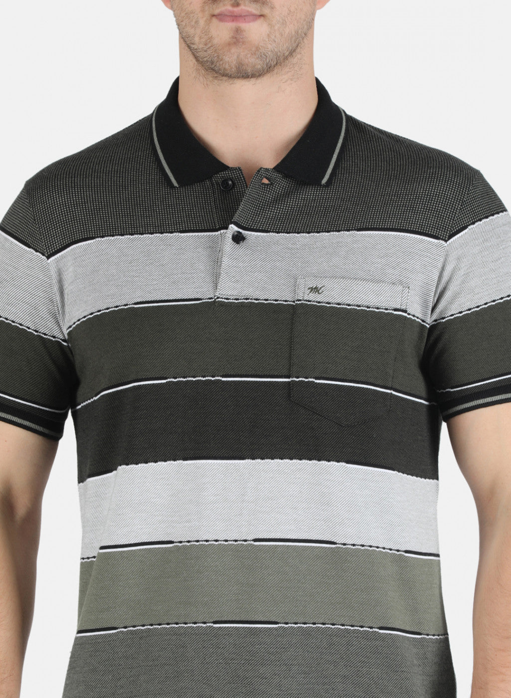 Men Olive Stripe T-Shirt