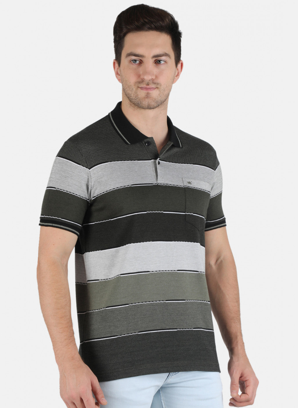 Men Olive Stripe T-Shirt