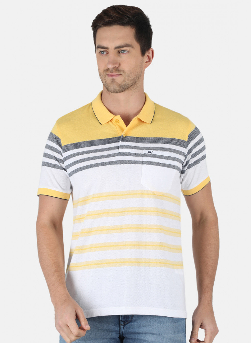 Men Yellow Stripe T-Shirt